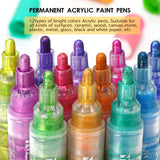 Neon Glitter Colors Acrylic Marker Pens-12 Colors